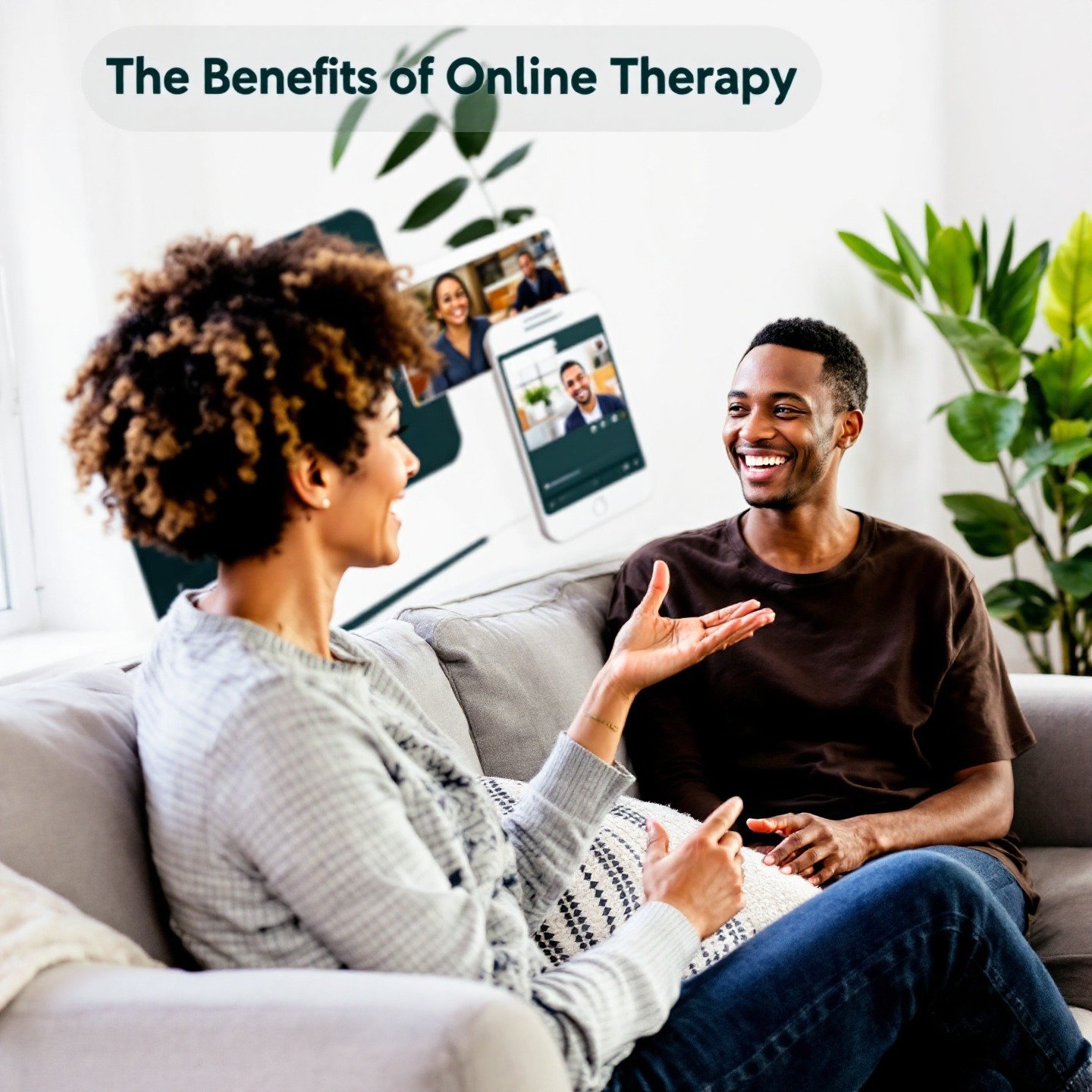 Online-Psychologe vs. KI-Psychologe – Darstellung der Verbindung und Empathie in der Therapie mit einem menschlichen Online-Psychologen.